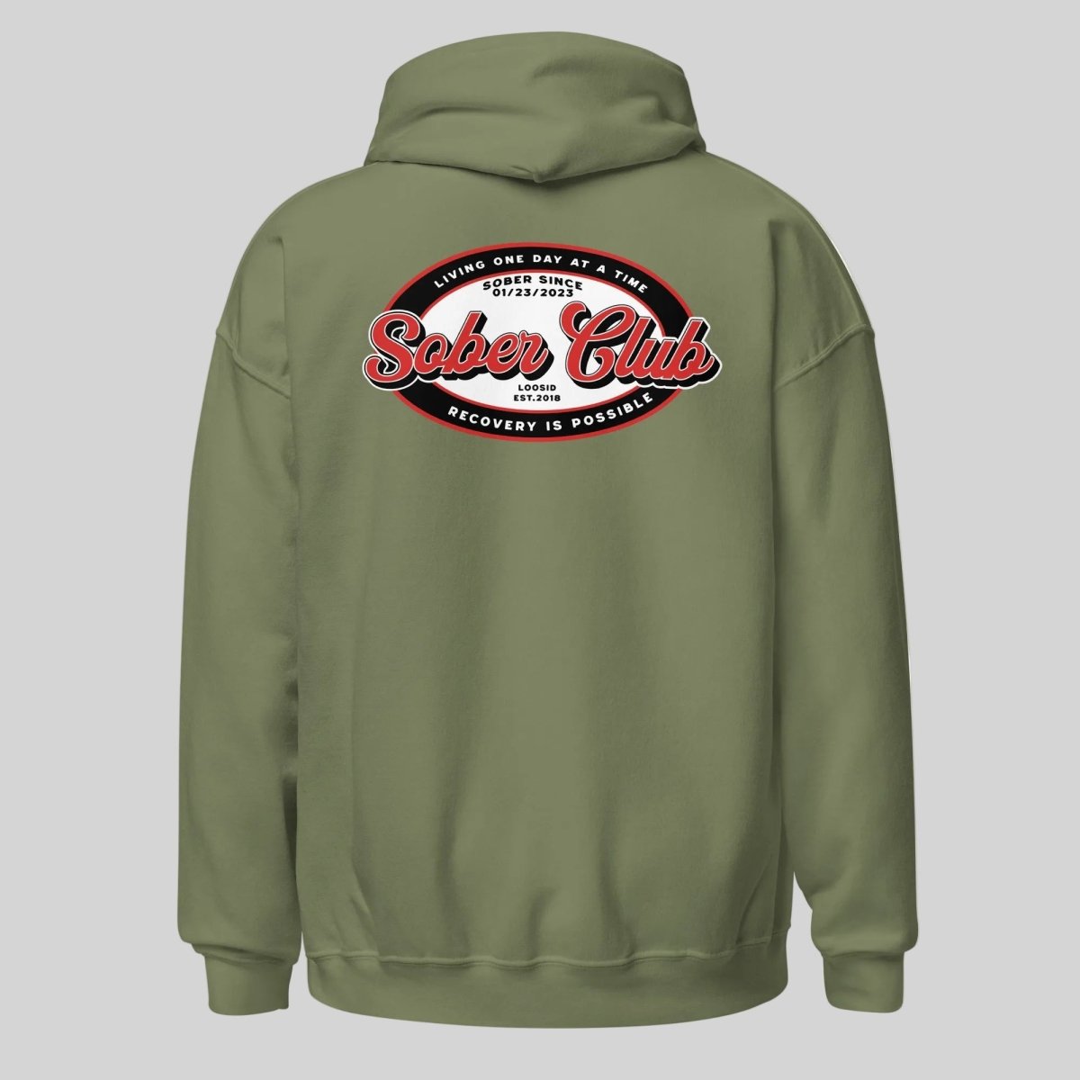 Sober Club Badge Recovery Hoodie packaging detail (view 38)