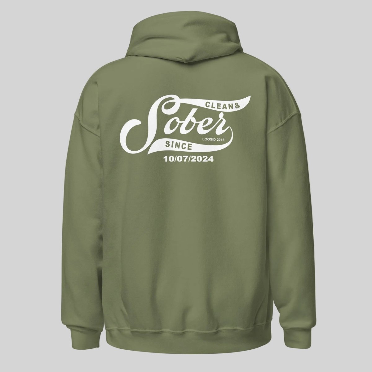 Sober Since Recovery Hoodie fit detail (view 39)