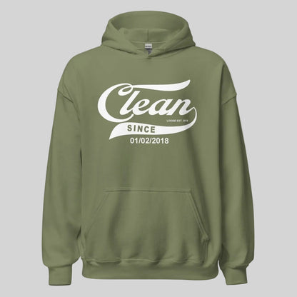 Clean Since Hoodie with Date Recovery Hoodie product photo (view 40)