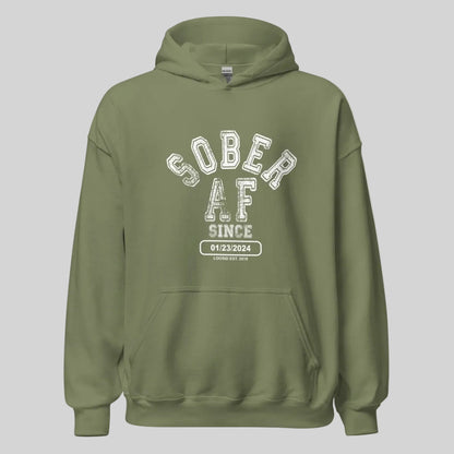Sober AF Since Recovery Hoodie side view (view 16)