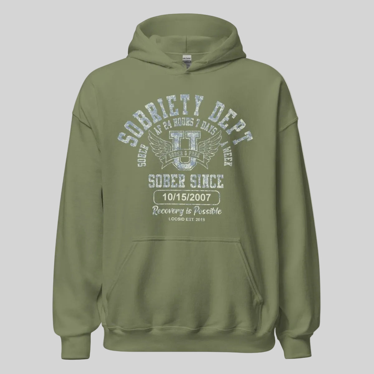 Sobriety Dept Recovery Hoodie graphic detail (view 14)