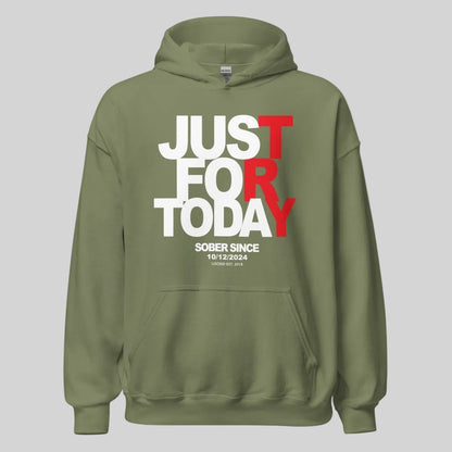 Just For Today Custom Sobriety Date Recovery Hoodie back view (view 17)