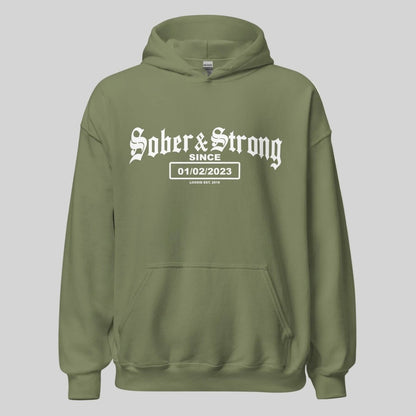 Old School Sober Recovery Hoodie back view (view 17)
