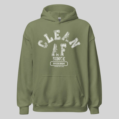 Clean AF Since Recovery Hoodie graphic detail (view 14)