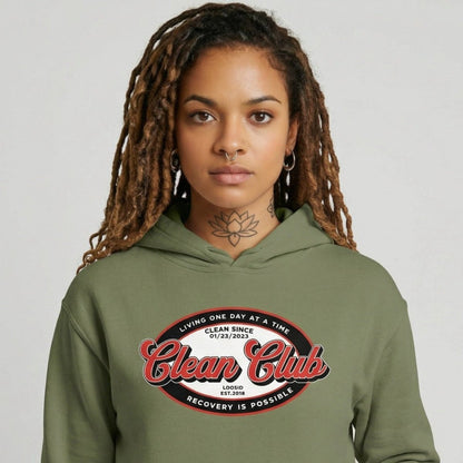 Clean Club Badge Recovery Hoodie graphic detail (view 14)