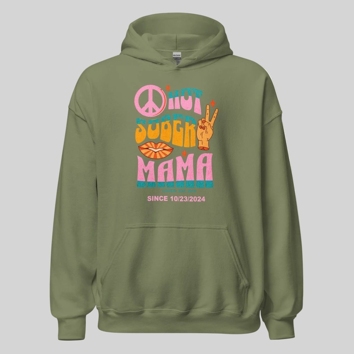 Hot Sober Mama Recovery Hoodie close-up view (view 22)