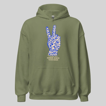 Peace & Sober Recovery Hoodie back view (view 17)