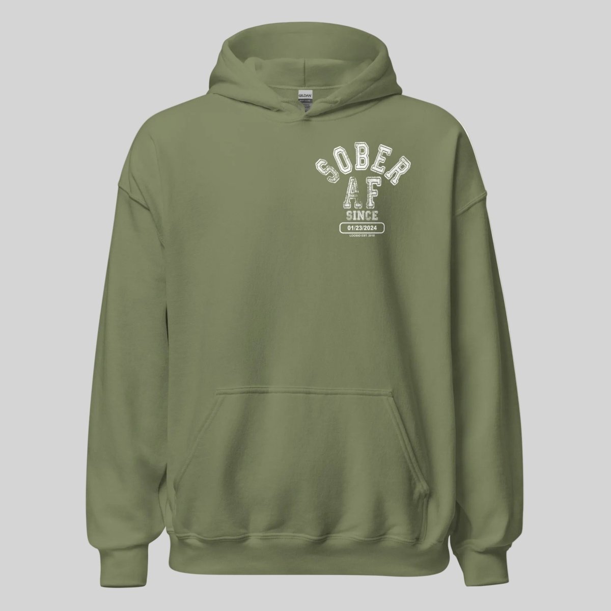 Sober AF Since Recovery Hoodie back view (view 27)