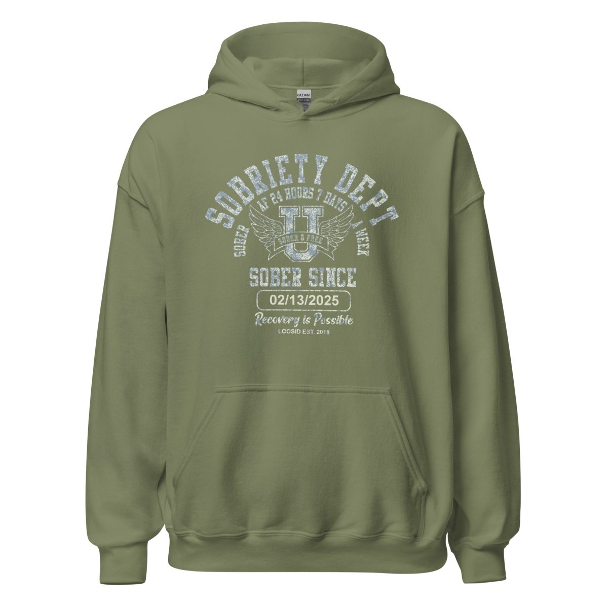 Sobriety Dept Recovery Hoodie fit detail (view 39)