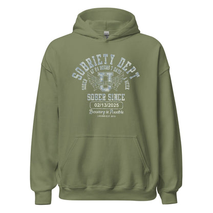 Sobriety Dept Recovery Hoodie fit detail (view 39)