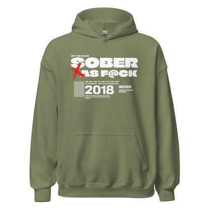 Sober As F*ck Recovery Hoodie flat lay styled image (view 23)