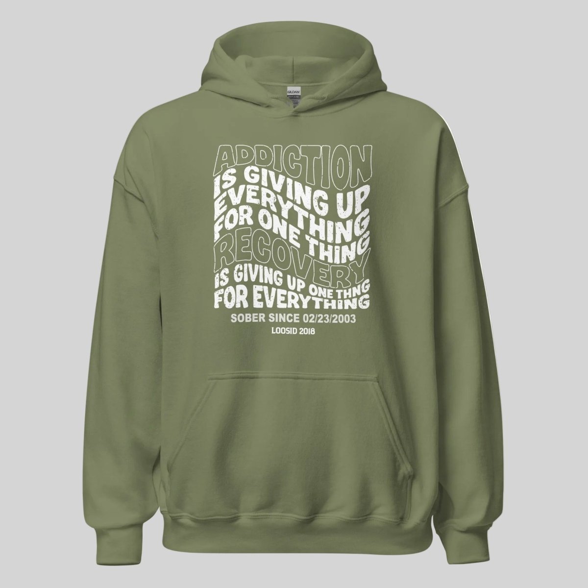 Addiction is Giving up Recovery Hoodie back view (view 27)