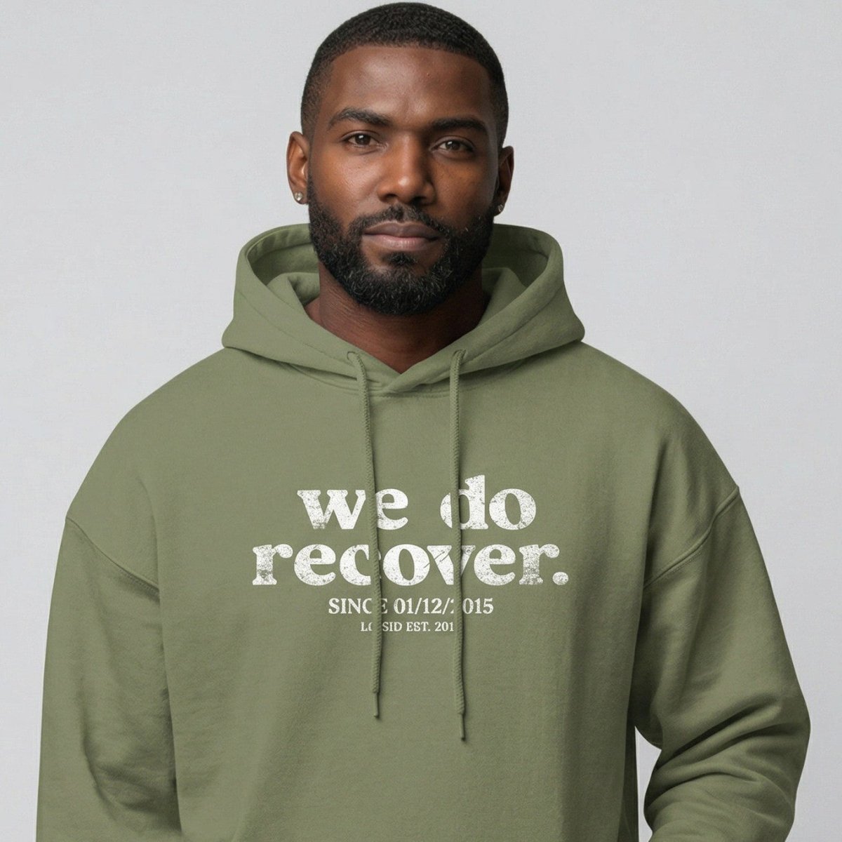 We Do Recover Men's Sober Recovery Hoodie back view (view 27)