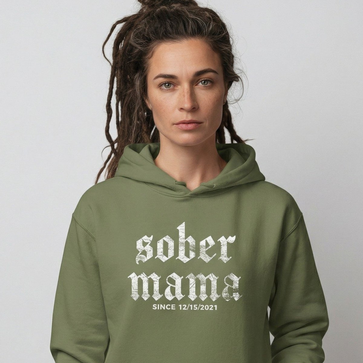 Sober Mama Recovery Hoodie close-up view (view 12)