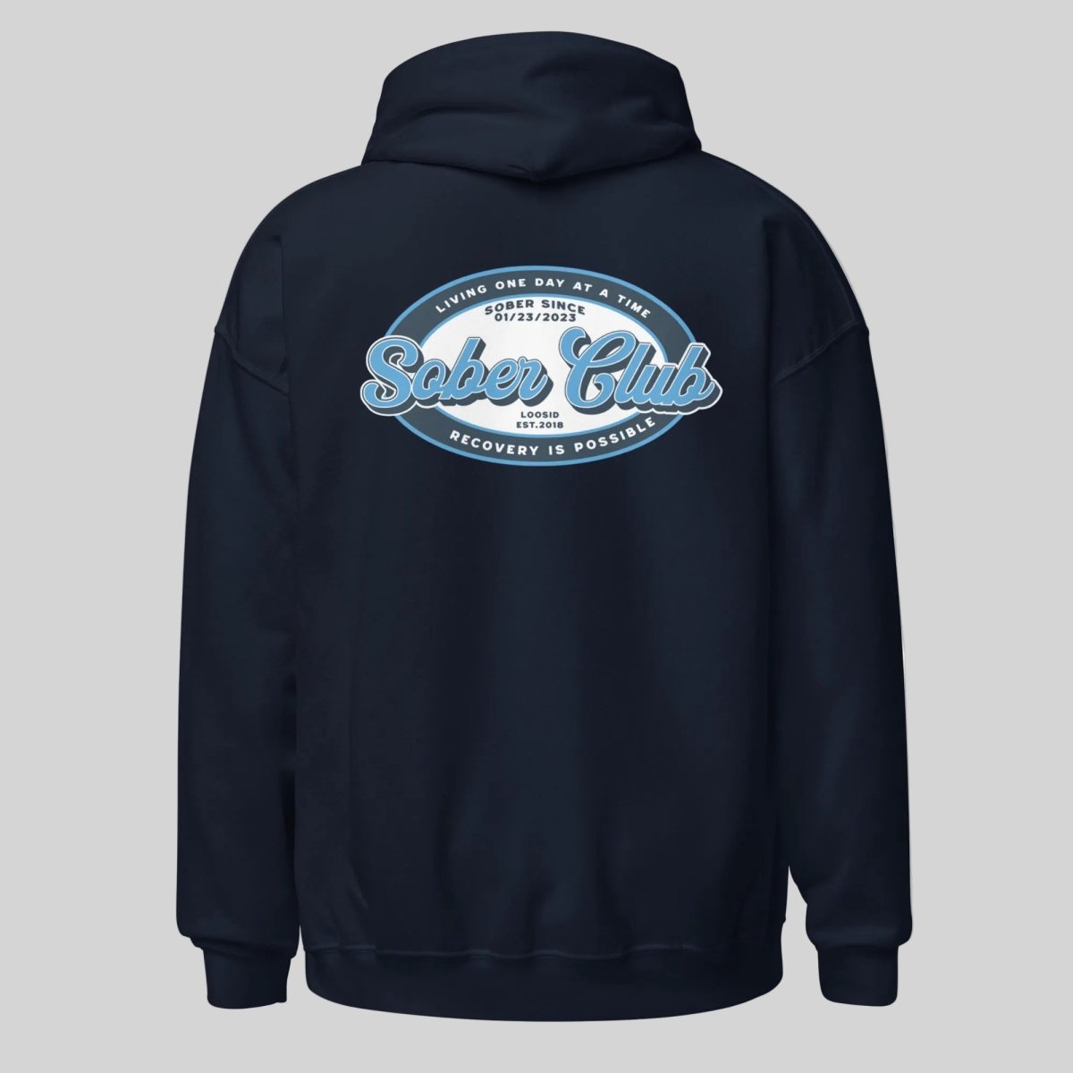 Sober Club Badge Recovery Hoodie featuring the design (view 11)