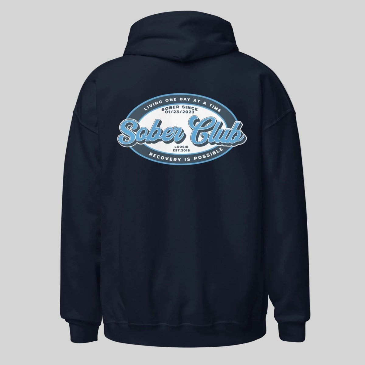 Sober Club Badge Recovery Hoodie side view (view 26)