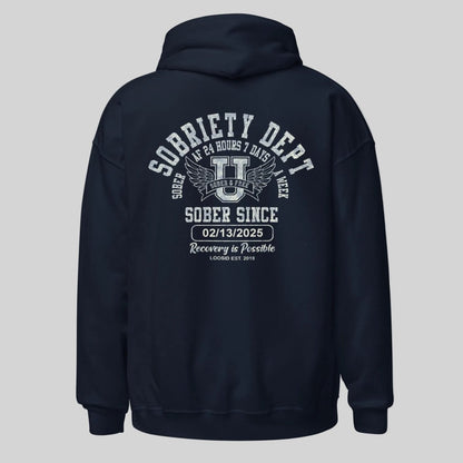 Sobriety Dept Sober AF Recovery Hoodie featuring the design (view 11)