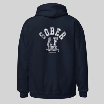 Sober AF Recovery Hoodie featuring the design (view 11)
