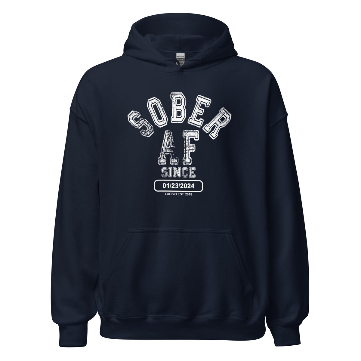 Distressed varsity graphic Recovery Hoodie for sober pride