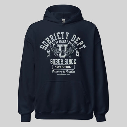 Sobriety Dept Recovery Hoodie side view (view 6)
