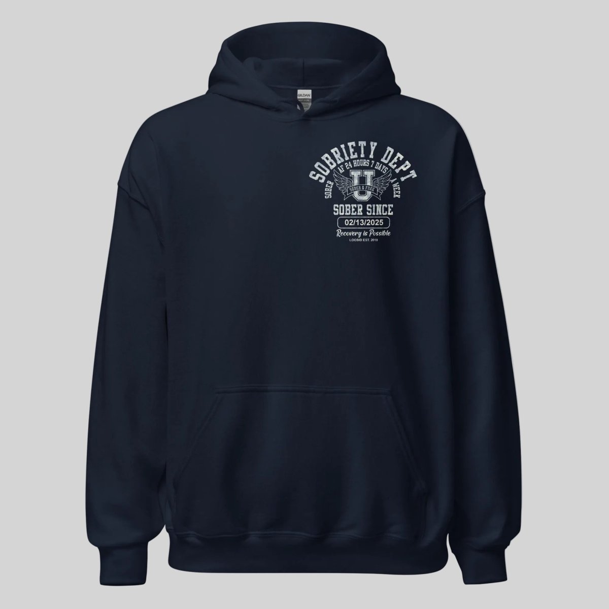 Sobriety Dept Sober AF Recovery Hoodie packaging detail (view 8)