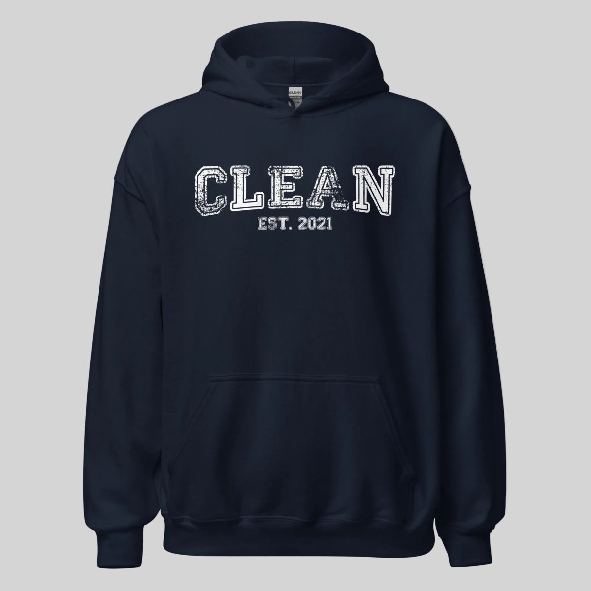 Clean Est. Hoodie w Personalized Recovery Year Recovery Hoodie packaging detail (view 8)