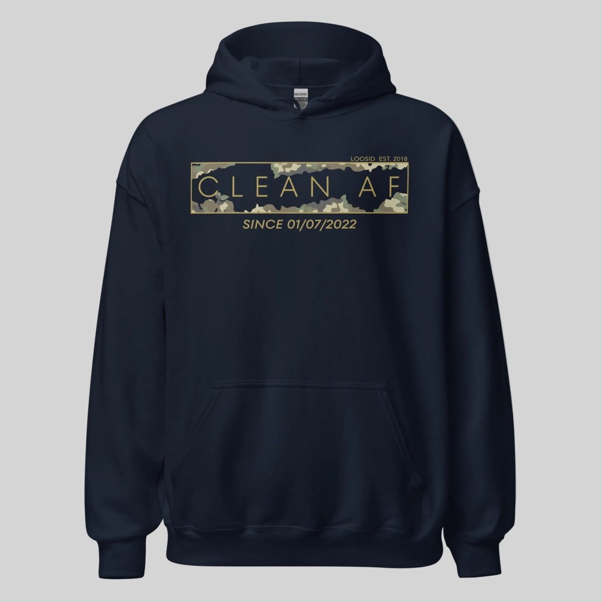 Clean AF Camo Recovery Hoodie lifestyle view (view 5)