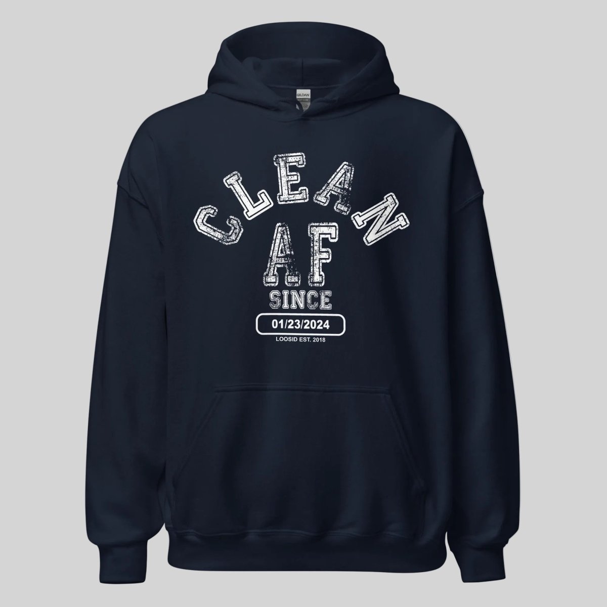Clean AF Since Recovery Hoodie lifestyle view (view 5)