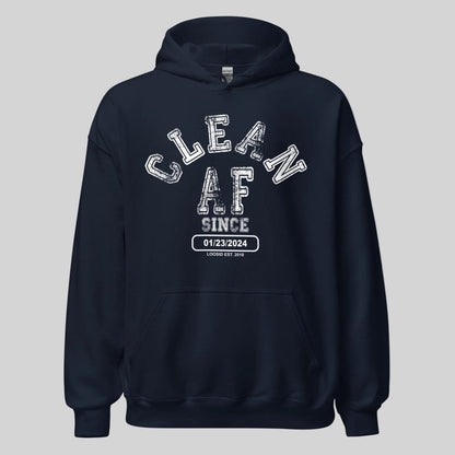 Clean AF Since Recovery Hoodie lifestyle view (view 5)