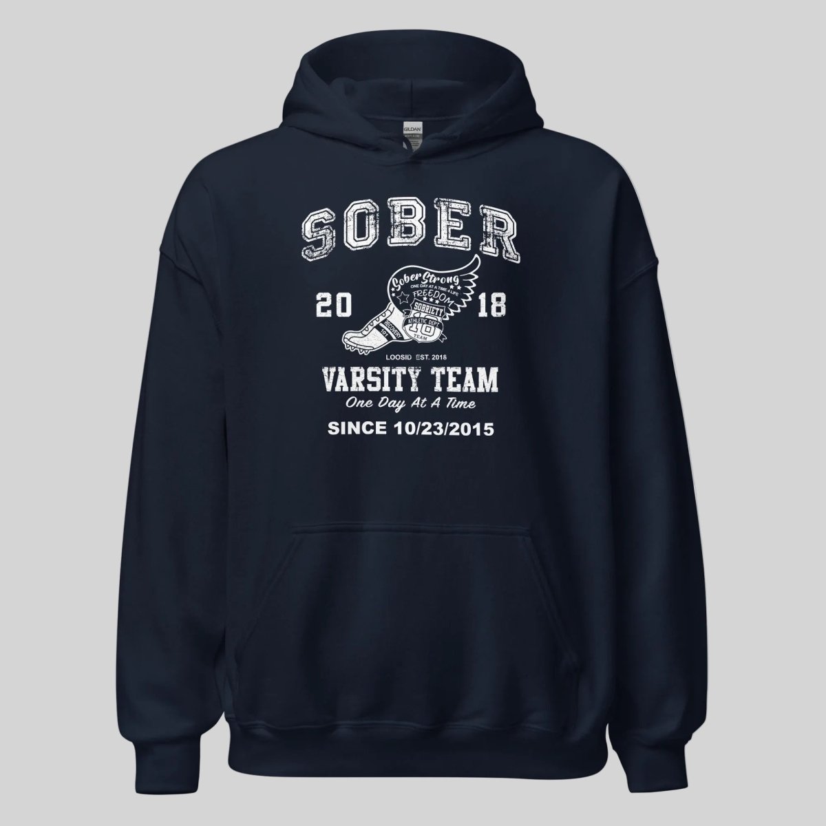 Sober Varsity Team Recovery Hoodie graphic detail (view 14)