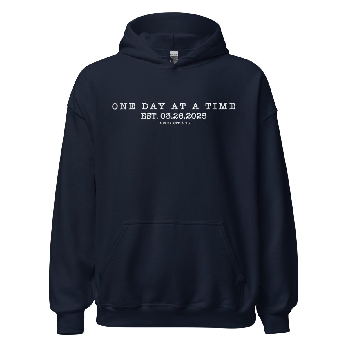 One Day At a Time Recovery Hoodie back view (view 17)