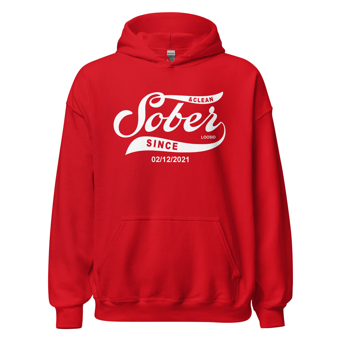 Recovery hoodie with custom date for personal expression