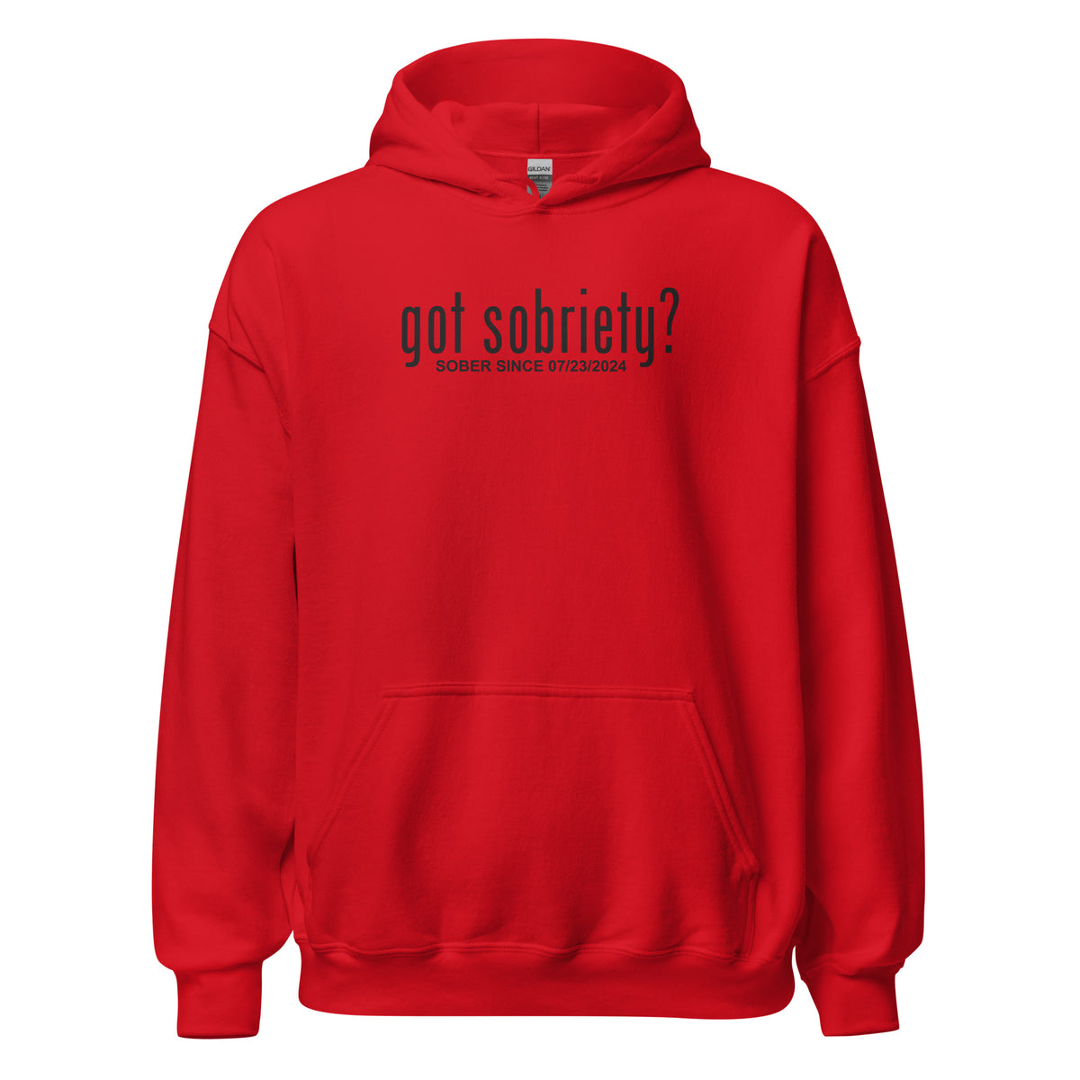Empowering Sober Hoodie with bold message and custom date