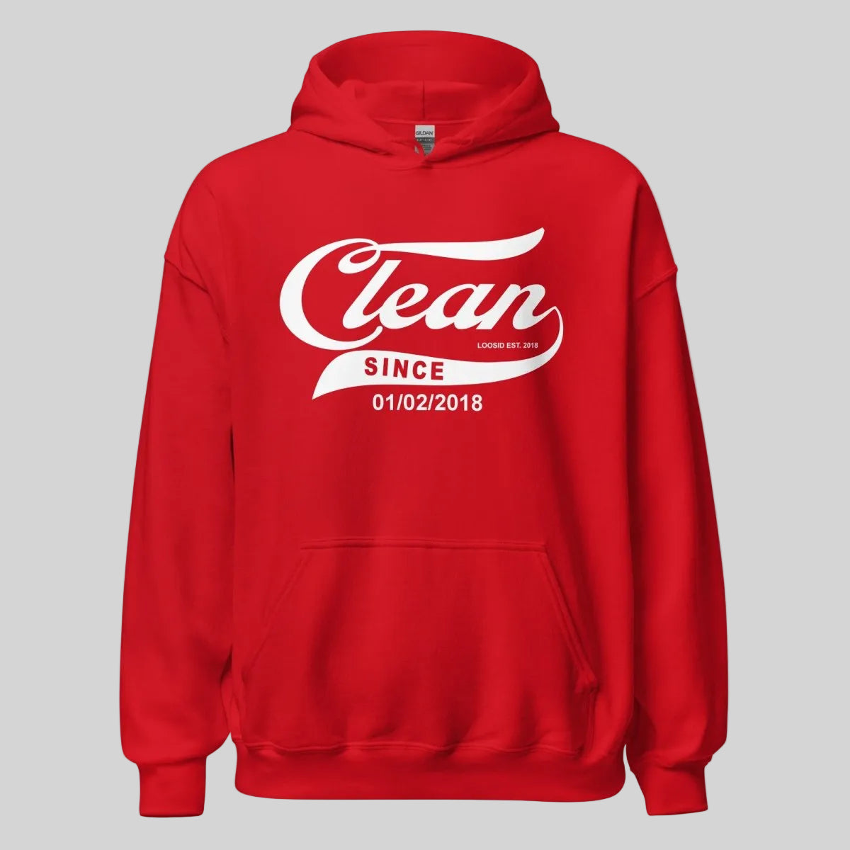 Clean Since Hoodie with Date Recovery Hoodie graphic detail (view 24)