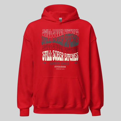 Still Sober B Custom Sobriety Date Recovery Hoodie close-up view (view 32)