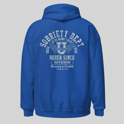 Sobriety Dept Recovery Hoodie side view (view 16)