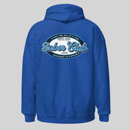 Sober Club Badge Recovery Hoodie featuring the design (view 31)
