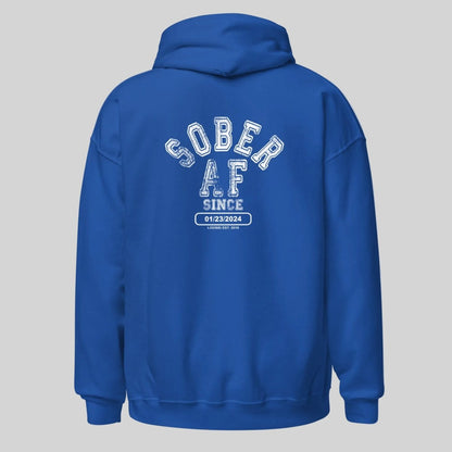 Sober AF Since Recovery Hoodie flat lay styled image (view 13)