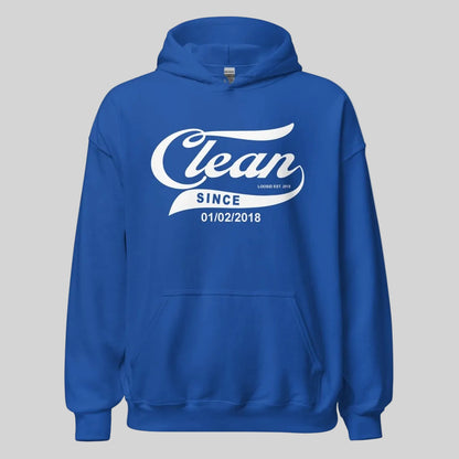 Clean Since Hoodie with Date Recovery Hoodie close-up view (view 32)