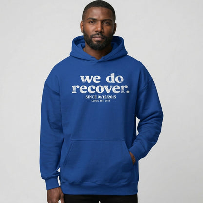 We Do Recover Men's Sober Recovery Hoodie close-up view (view 22)