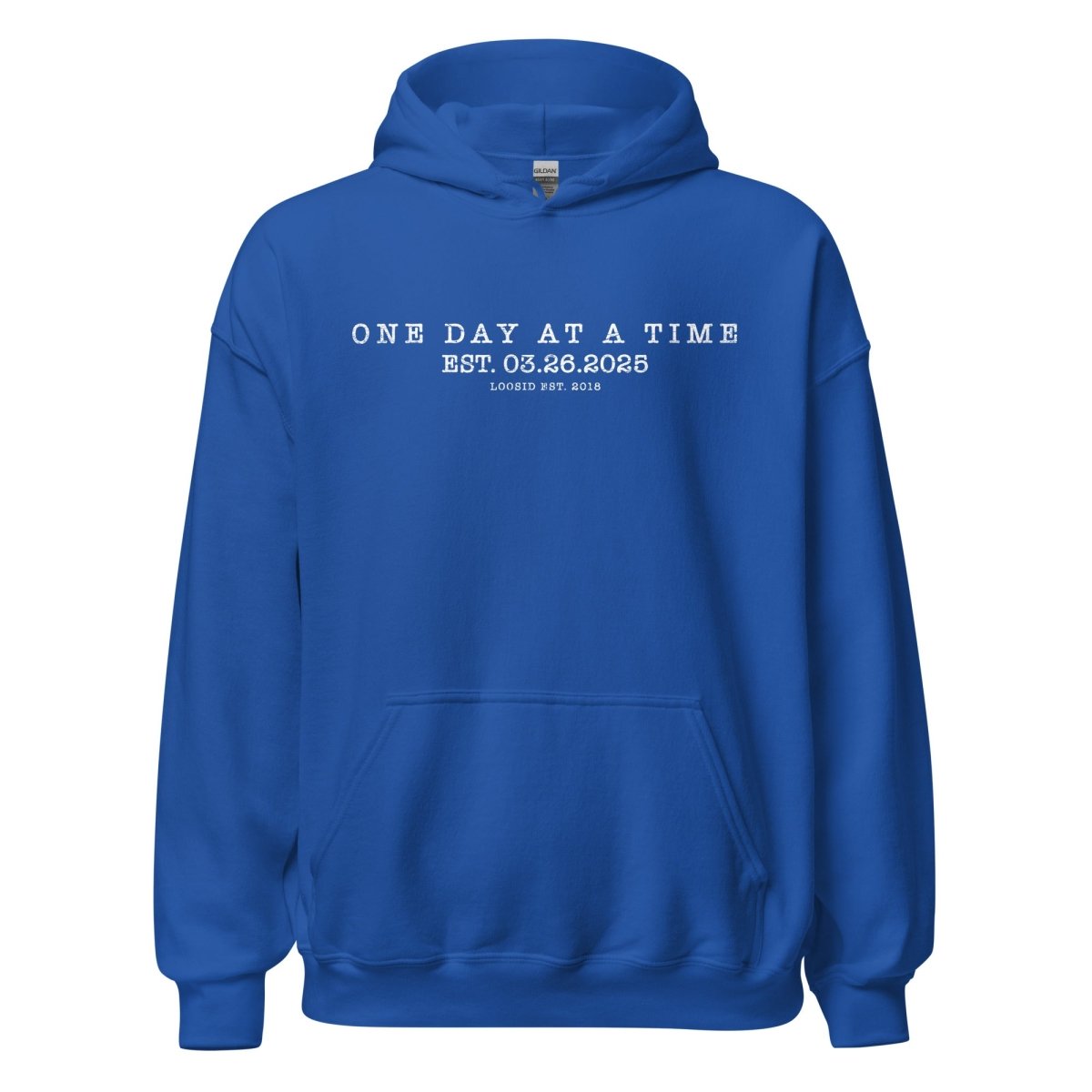 One Day At a Time Recovery Hoodie flat lay styled image (view 23)