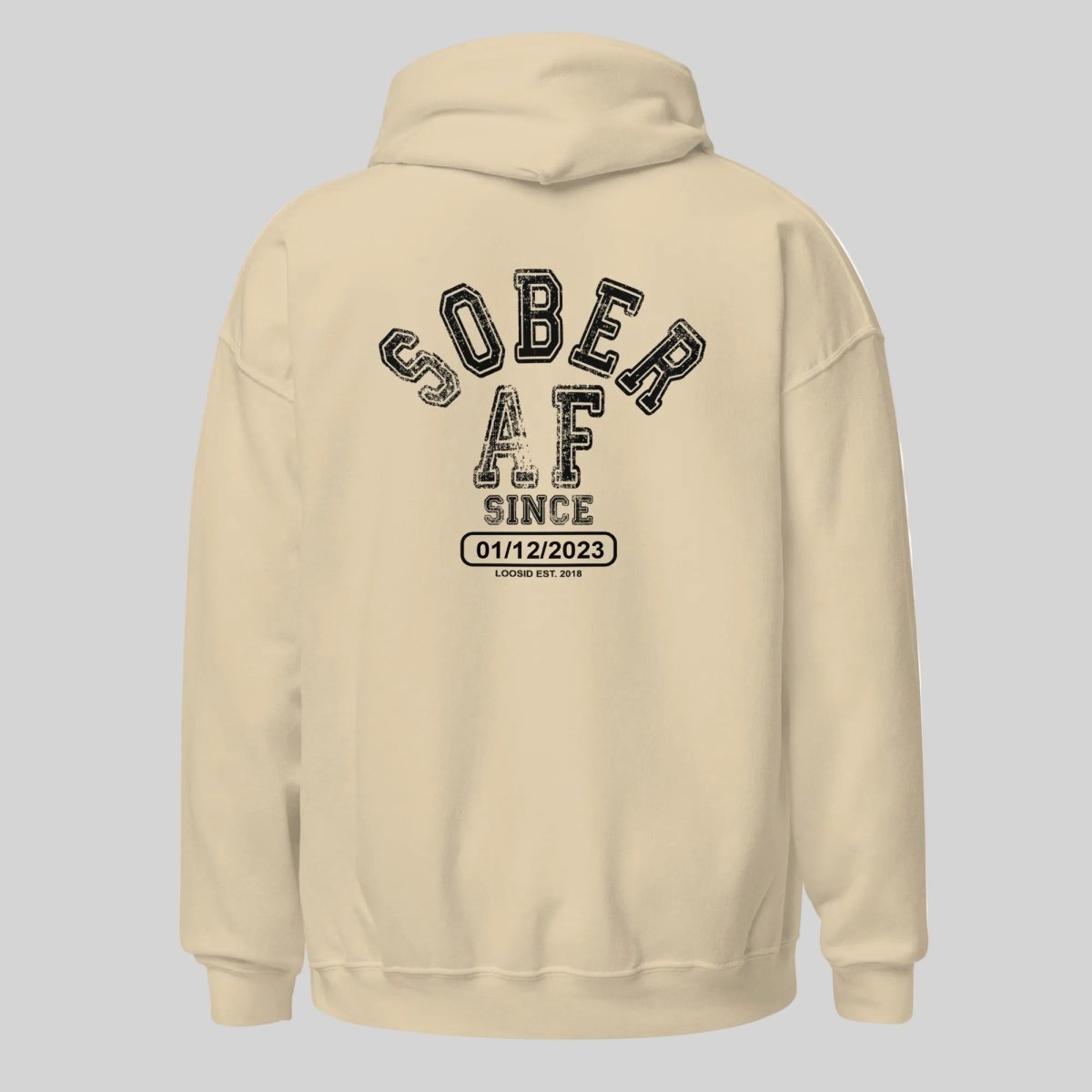 Sober AF Since Recovery Hoodie lifestyle view (view 25)