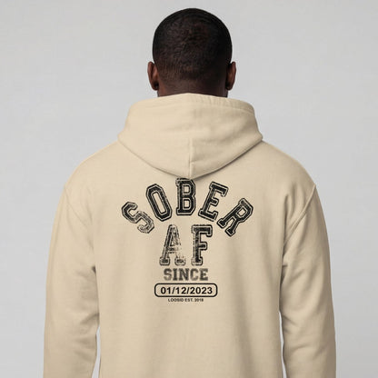 Sober AF Since Recovery Hoodie side view (view 26)