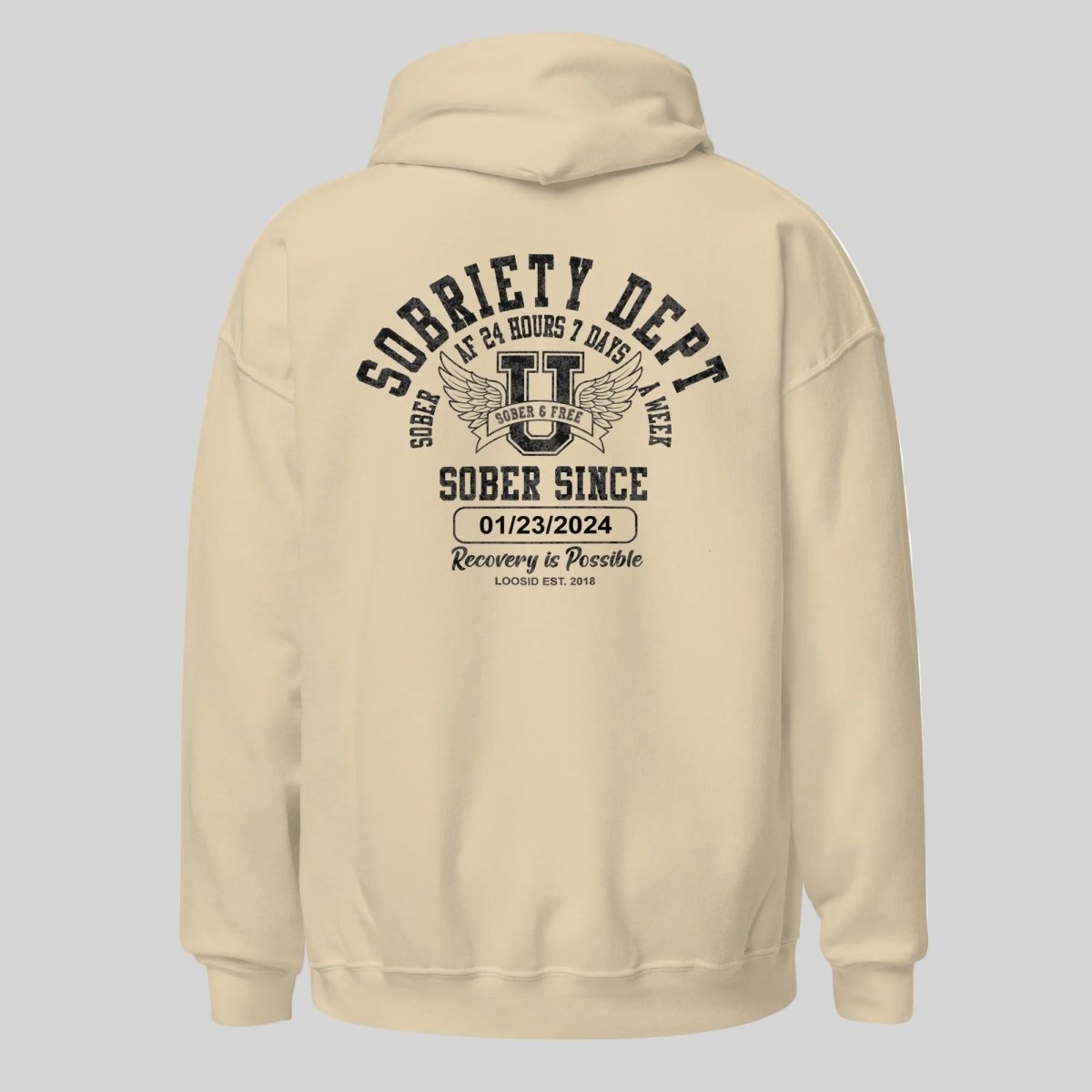 Sobriety Dept Recovery Hoodie graphic detail (view 44)