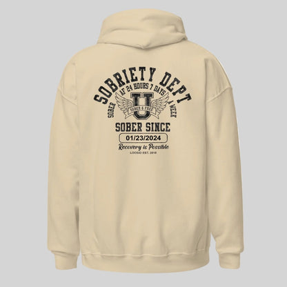 Sobriety Dept Recovery Hoodie graphic detail (view 44)