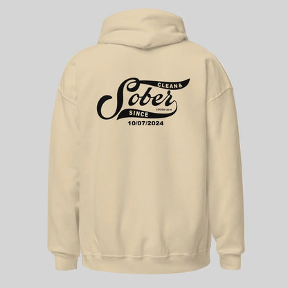 Sober Since Recovery Hoodie flat lay styled image (view 43)