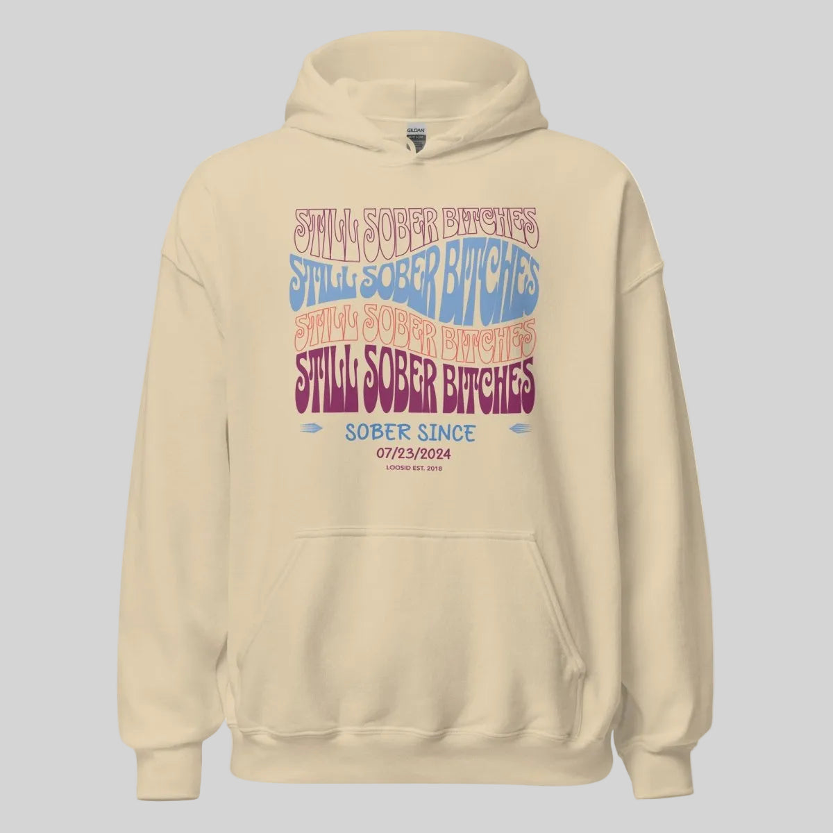 Still Sober B Custom Sobriety Date Recovery Hoodie product photo (view 20)