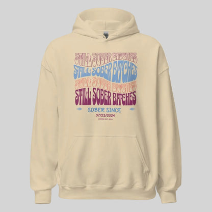 Still Sober B Custom Sobriety Date Recovery Hoodie product photo (view 20)