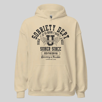 Sobriety Dept Recovery Hoodie side view (view 26)