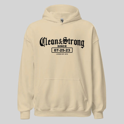 Clean & Strong Old School Recovery Hoodie flat lay styled image (view 23)